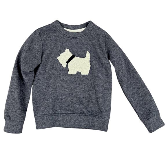 Ferrioni‎ Grey Textured Dog Applique Crew Neck Long Sleeve Playful Sweatshirt 3T - Picture 1 of 8